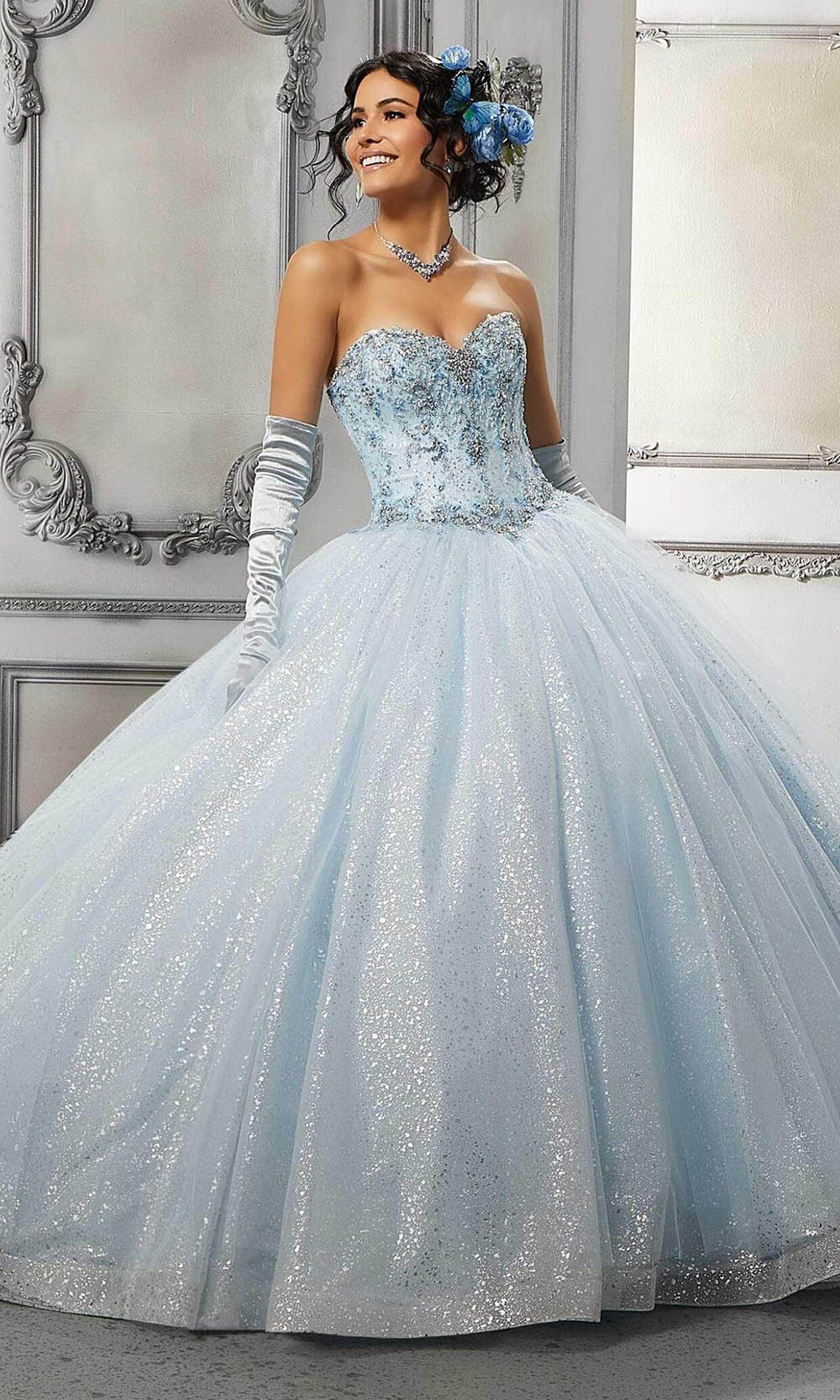 Ball Gown Princess Off-the-Shoulder Sleeveless Long/Floor-Length Tulle Prom  Dress with Appliqued Sequins S7866P - Prom Dresses - Stacees
